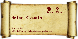 Meier Klaudia névjegykártya