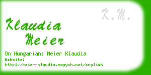 klaudia meier business card